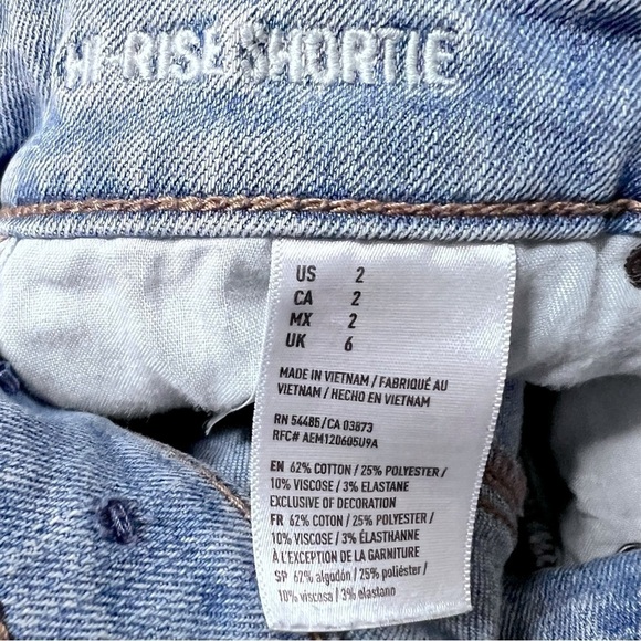 American Eagle Outfitters super super stretch hi-rise shortie shorts size 2 - Picture 4 of 5